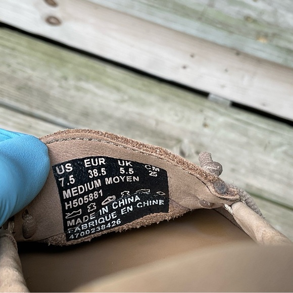 Hush Puppies Ballet Flats Leather Taupe Tan Moccasin HPO Flex Slip On Size 7.5 M - Picture 14 of 16